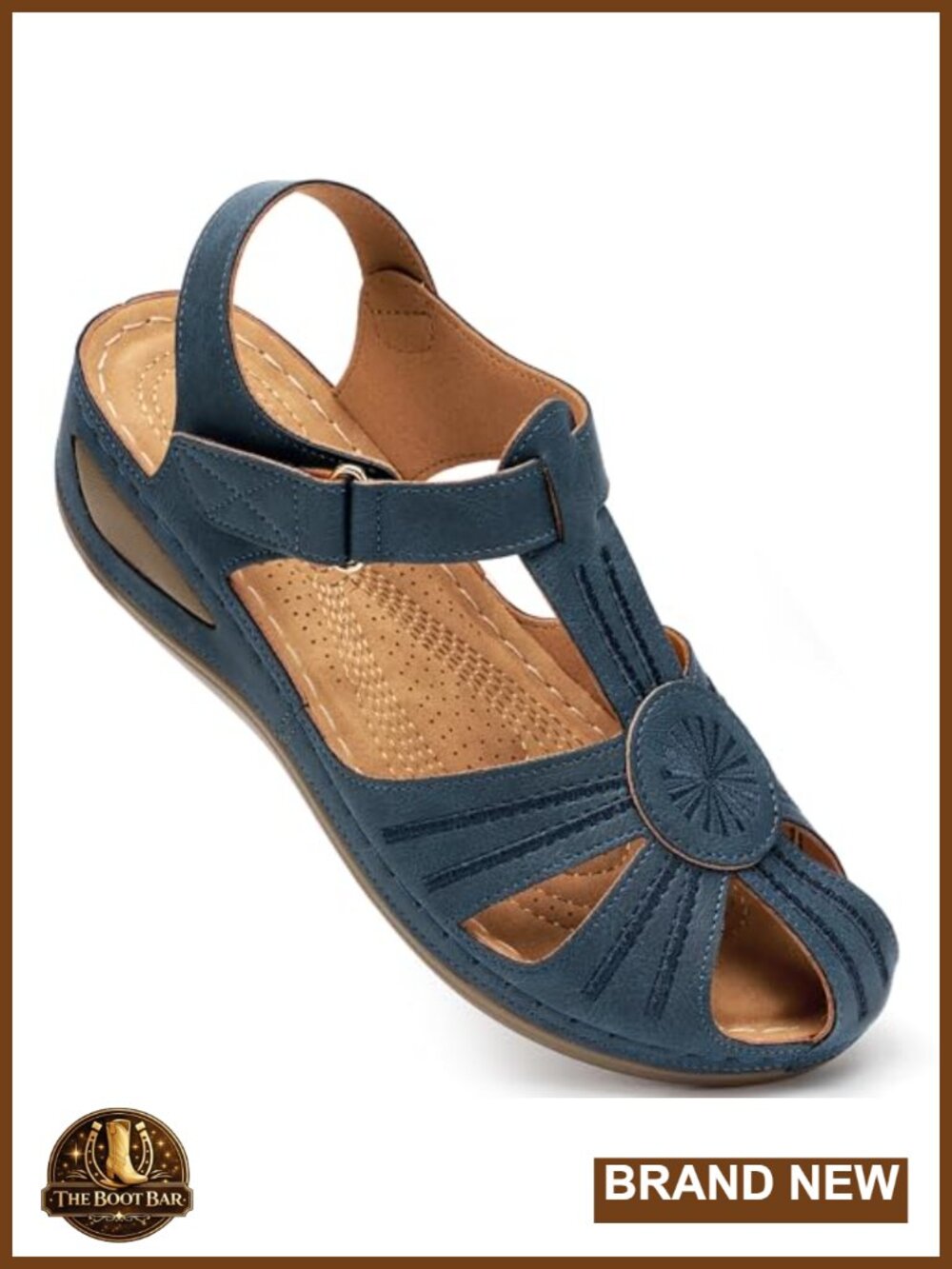Closed Toe Wedge Sandals with Breathable Cutout Upper, Adjustable Hook & Loop